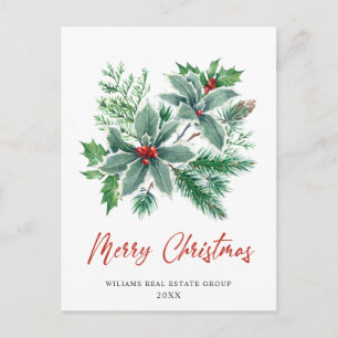 Festive Holly Berry kerst Corporate Holiday Briefkaart