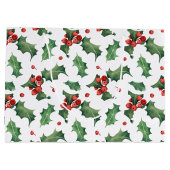 Festive Holly Berry kerst Groot Cadeauzakje (Achterkant)