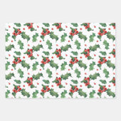 Festive Holly Berry kerst Inpakpapier Vel (Voorkant 2)