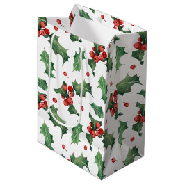 Festive Holly Berry kerst Medium Cadeauzakje