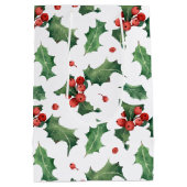 Festive Holly Berry kerst Medium Cadeauzakje (Achterkant)