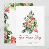 Festive Holly Berry-kerstboomgroet Feestdagenkaart (Voorkant / Achterkant)