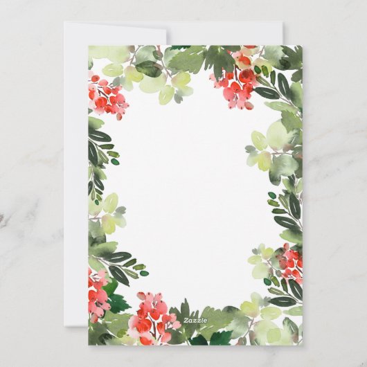 Festive Holly Berry-kerstboomgroet Feestdagenkaart (Achterkant)