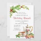Festive Holly Berry Kerstfeestdag Branch Kaart (Voorkant)