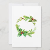 Festive Holly Berry Kerstfeestdag diner Kaart (Achterkant)