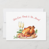 Festive Holly Berry Kerstfeestdag Open House Kaart (Achterkant)