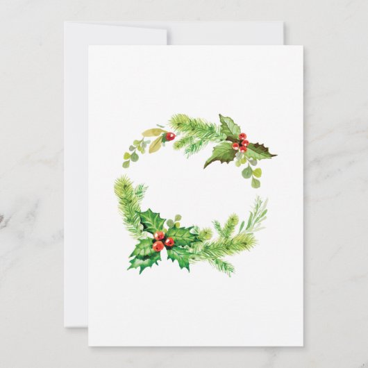 Festive Holly Berry Kerstfeestdag Tea Kaart (Achterkant)