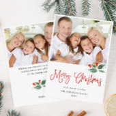 Festive Holly Berry-kerstgroet 2 PHOTO Feestdagenkaart