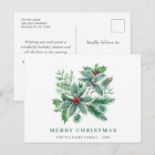 Festive Holly Berry kerstgroet Holiday Briefkaart (Voorkant / Achterkant)