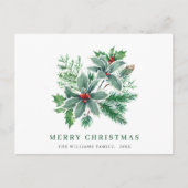 Festive Holly Berry kerstgroet Holiday Briefkaart (Voorkant)