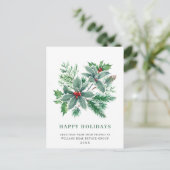 Festive Holly Berry kerstgroet Holiday Briefkaart (Staand voorkant)