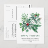 Festive Holly Berry kerstgroet Holiday Briefkaart (Voorkant / Achterkant)