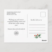 Festive Holly Berry kerstgroet Holiday Briefkaart (Achterkant)