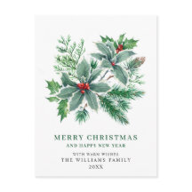 Festive Holly Berry kerstgroet Holiday