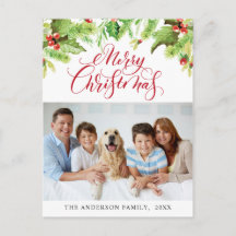 Festive Holly Berry Merry Kerstfeestdag FOTO