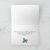 Festive Holly Berry Mistletoe kerstgroet Feestdagen Kaart (Binnen)