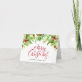 Festive Holly Berry Mistletoe kerstgroet H Feestdagen Kaart (Voorkant)
