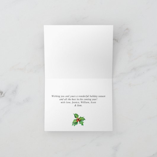Festive Holly Berry Mistletoe kerstgroet H Feestdagen Kaart (Binnen)