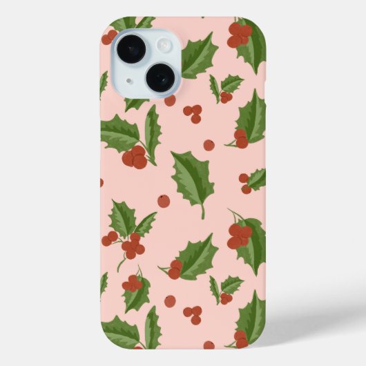 Festive Holly Berry Phone Case (Achterkant)