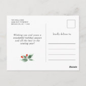 Festive Holly Berry Pine Forest Wreater Kerstmis Briefkaart (Achterkant)
