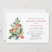 Festive Holly Berry Tree CHRISTMAS HOLIDAY DINNER Kaart (Voorkant)