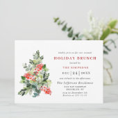 Festive Holly Berry Tree HOLIDAY BRUNCH CHRISTMAS Kaart (Staand voorkant)