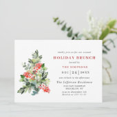 Festive Holly Berry Tree HOLIDAY BRUNCH CHRISTMAS Kaart (Staand voorkant)