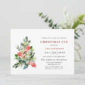 Festive Holly Berry Tree HOLIDAY CHRISTMAS EVE Kaart (Staand voorkant)