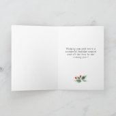 Festive Holly Berry Wreath kerstgroet Feestdagen Kaart (Binnen)