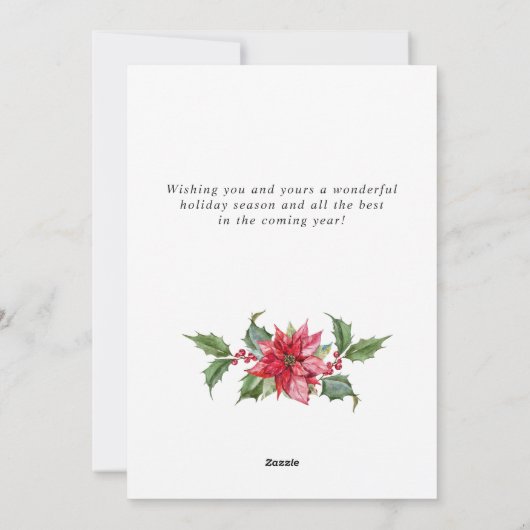 Festive Holly Berry Wreath kerstgroet Feestdagenkaart (Achterkant)