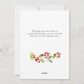 Festive Holly Berry Wreath kerstgroet Feestdagenkaart (Achterkant)