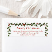 Festive Holly Greenery Simple kerst Elegant Etiket (Insitu)