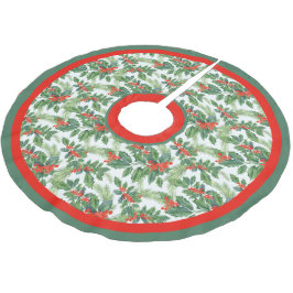 Festive Holly Greens, Pine Boughs en Red Berries Kerstboom Rok