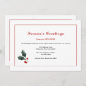 Festive Holly Holiday Moving Card Feestdagenkaart (Voorkant / Achterkant)