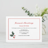 Festive Holly Holiday Moving Card Feestdagenkaart (Staand voorkant)