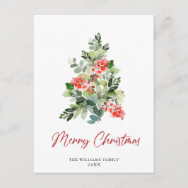 Festive Holly Kerstmis Boom Greeting Holiday Briefkaart