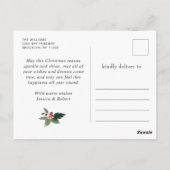 Festive Holly Kerstmis Boom Greeting Holiday Briefkaart (Achterkant)