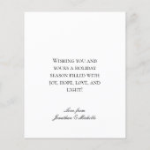 Festive Holly & Pine BUDGET kerstfotokaart (Achterkant)