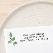 Festive Holly Return Address Etiket