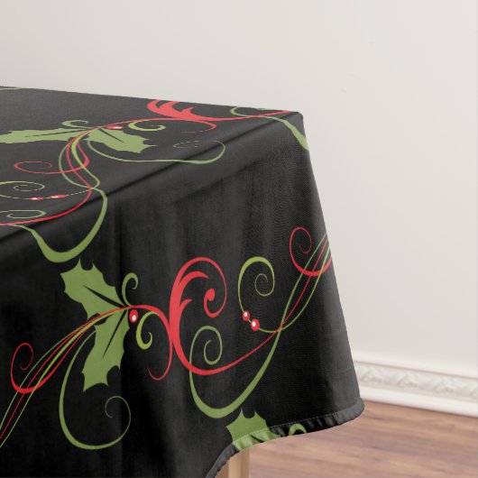 Festive Holly & Swirls Tafelkleed (Voorbeeld)