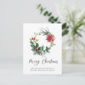 Festive Holly WreatCorporate Kerstfeestdag Briefkaart (Staand voorkant)