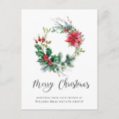 Festive Holly WreatCorporate Kerstfeestdag Briefkaart (Voorkant)