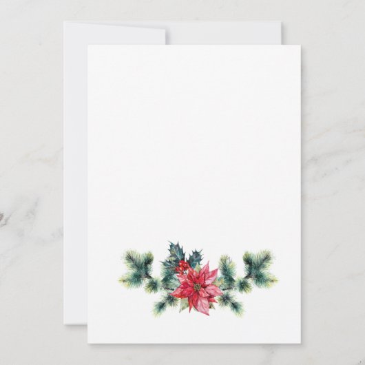 Festive Holly Wreate Kerstfeestdag Luncheon Kaart (Achterkant)