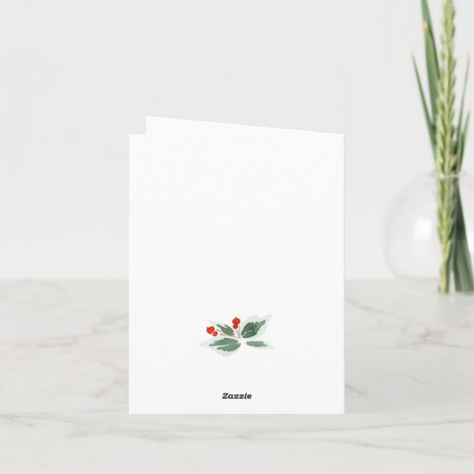 Festive Holly Wreater kerst Corporate Greeting Feestdagen Kaart (Achterkant)