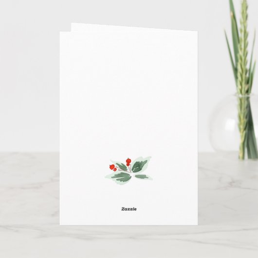 Festive Holly Wreater kerst Corporate Greeting Feestdagen Kaart (Achterkant)