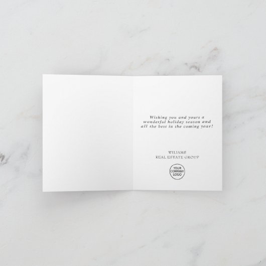 Festive Holly Wreater kerst Corporate Greeting Feestdagen Kaart (Binnen)