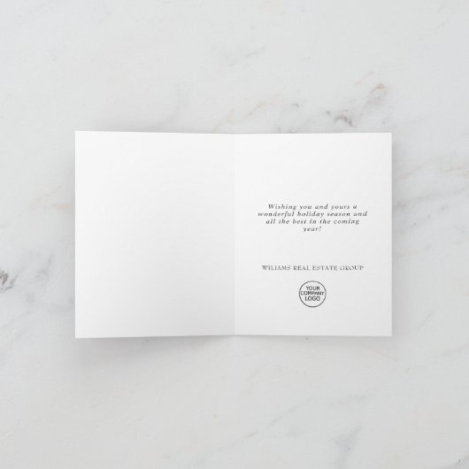 Festive Holly Wreater kerst Corporate Greeting Feestdagen Kaart (Binnen)