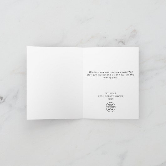 Festive Holly Wreater kerst Corporate Greeting Feestdagen Kaart (Binnen)