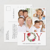 Festive Holly Wreater kerstgroet 3 FOTO Feestdagenkaart (Voorkant / Achterkant)