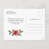 Festive Holly Wreater kerstgroet 3 FOTO Feestdagenkaart (Achterkant)